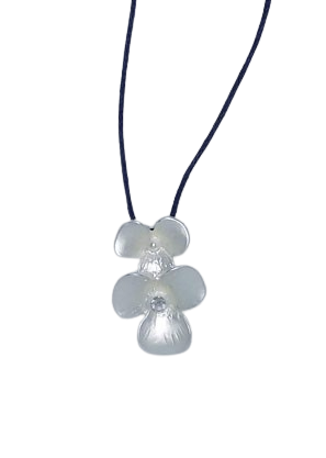 Colgante rodio con cordón negro